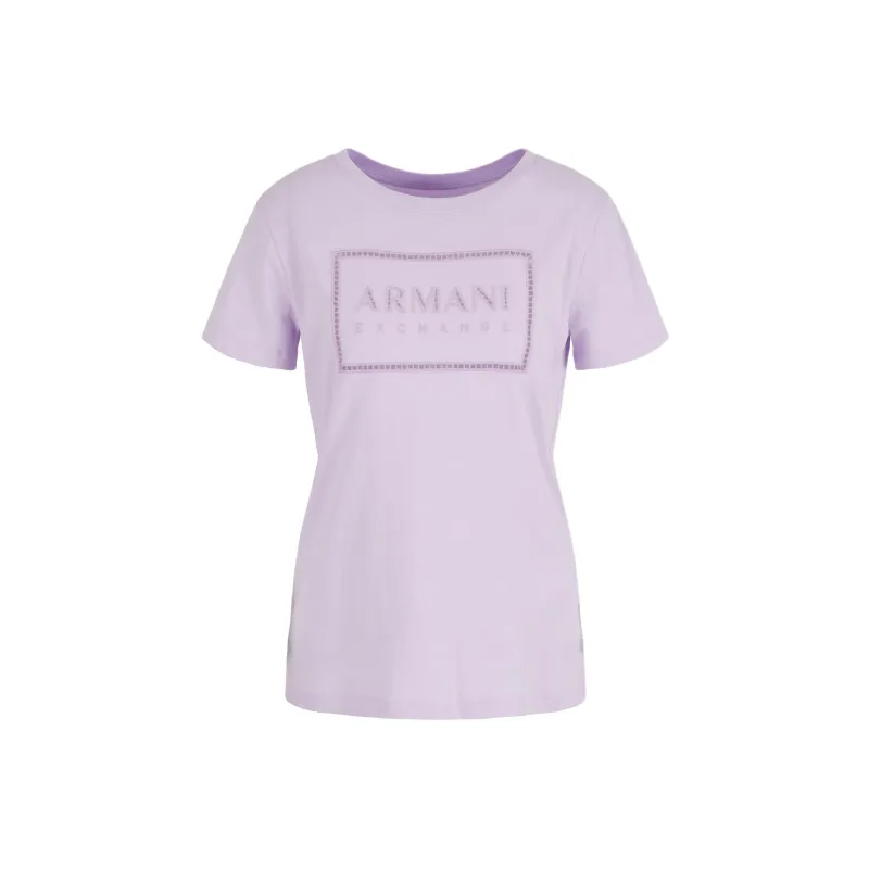 ARMANI EXCHANGE Cut out Logo Cotton T shirt-0