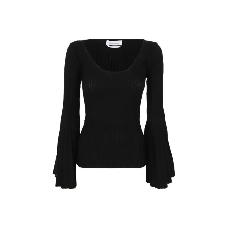 Blumarine Pleated Flared Sleeve Top-0