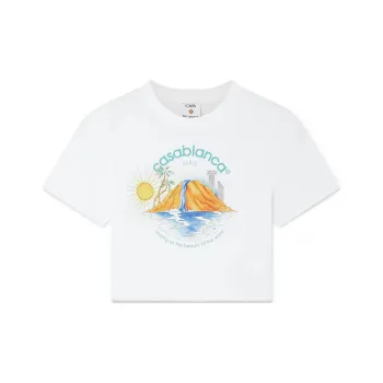 CASABLANCA Oasis Cropped Tee 'White'