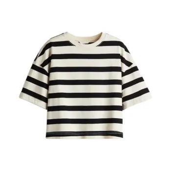 H&M T Shirt Women's Cream/Black