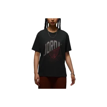 Jordan Drop Shoulder Sleeve T Shirt Women's Gray Black