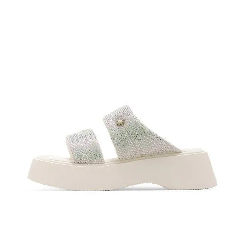 C°BANNER Leather Patchwork Slide Slippers Women's