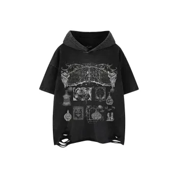 BEAR UNION Drop Shoulder Sleeve T Shirt Unisex Black