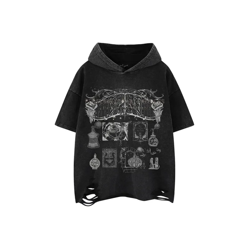 BEAR UNION Drop Shoulder Sleeve T Shirt Unisex Black-0