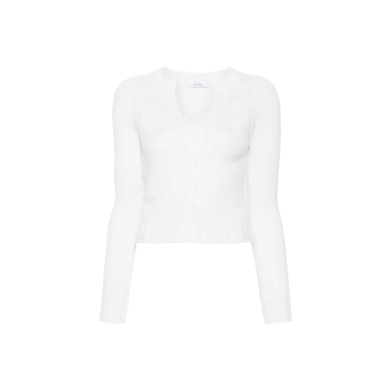 MaxMara V Neck Long Sleeved Jumper-0