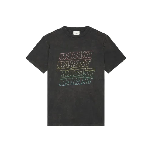 ISABEL MARANT ETOILE SS24 Drop Shoulder Sleeve T Shirt Women's Faded Black
