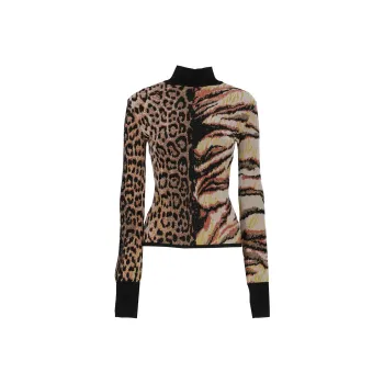 Roberto Cavalli Jacquard Mock neck Jumper
