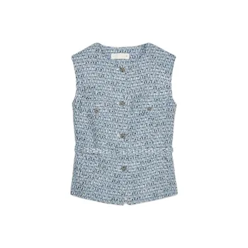 ZARA Tank Top Women's White/Sky Blue
