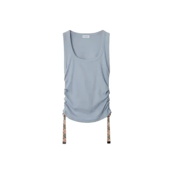 Burberry Check Buckle Detailed Ribbed Tank Top