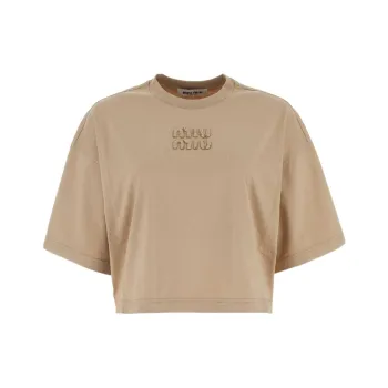MIU MIU Logo embroidered T shirt