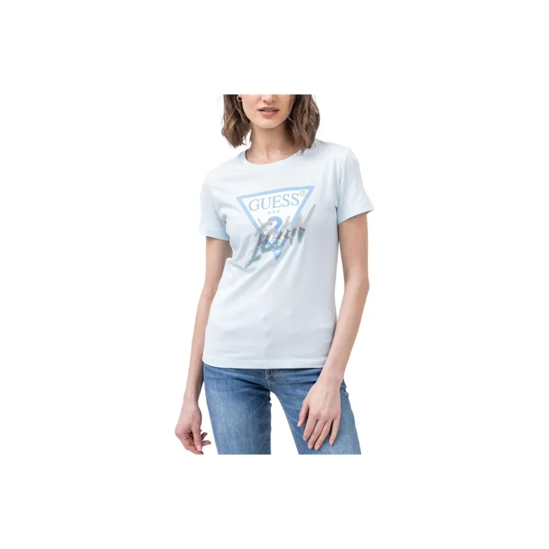 GUESS T Shirt Women's Light Blue-0