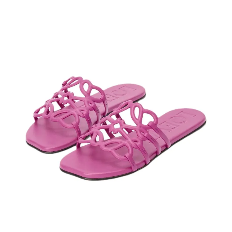 LOEWE Petal Rubber Sole Slip Resistant Slide Slippers Women's Pink-2