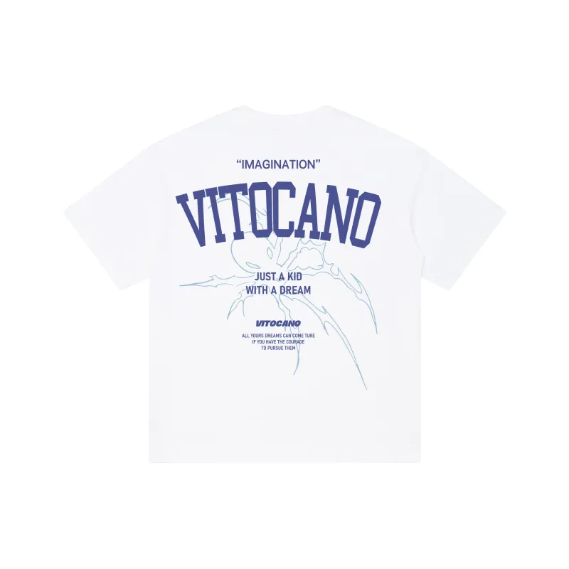 Vitocano Drop Shoulder Sleeve T-Shirt Unisex White-0