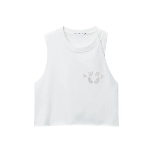 Alexander Wang Graphic Twisted Muscle Tank Top White