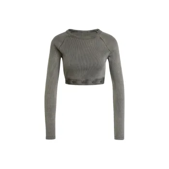 Adidas Originals Ribbed Long Sleeve Crop Top