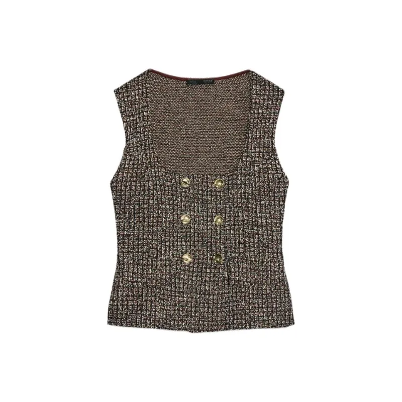 ZARA Tank Tops Women's Burgundy Burgundy-0