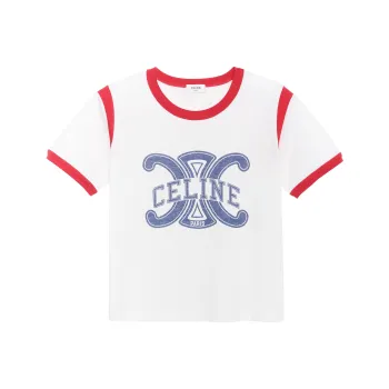 CELINE FW22 Women's Cotton Jersey Triomphe T Shirt White
