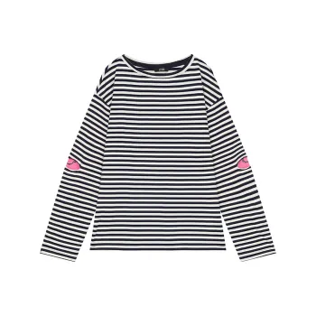 ELF SACK T Shirt Women's Lazy Black White Stripes
