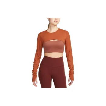 Nike Crop Tops Women's Darker Reddish Umber