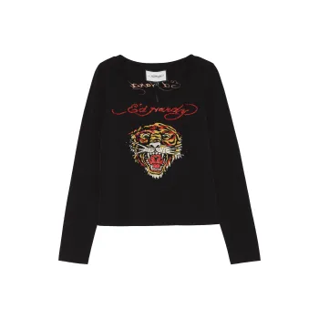Ed Hardy Classic Classic Series SS22 Long Sleeved T Shirt Women's Black