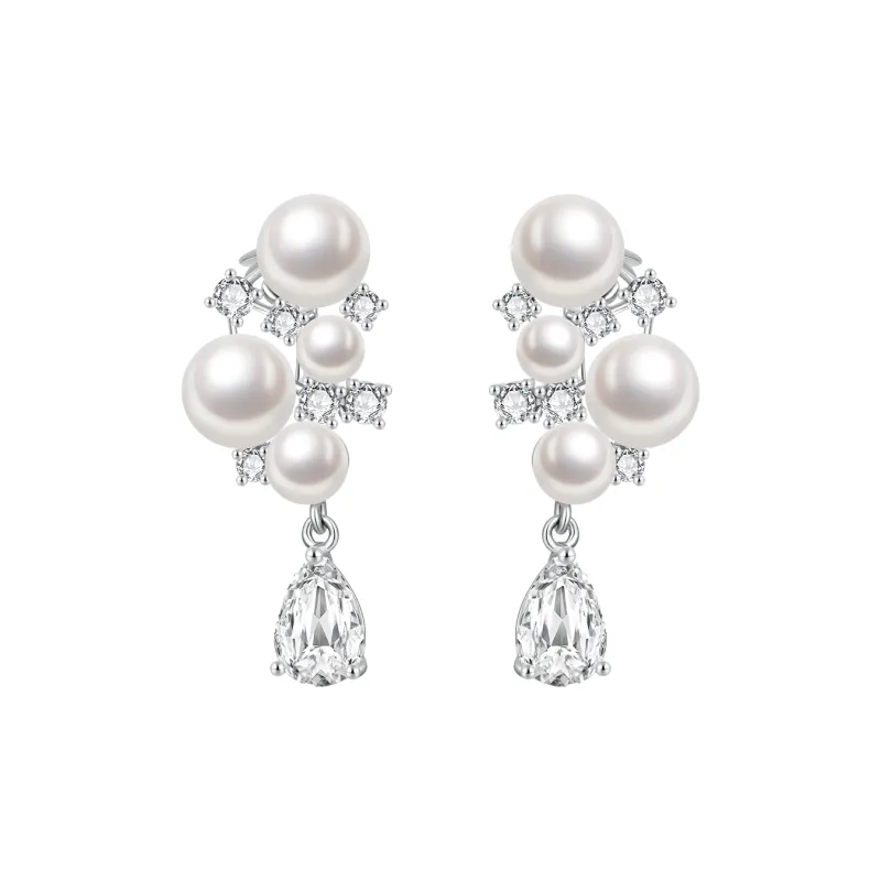 ZEGL Pearl Clip On Earrings Women's-0