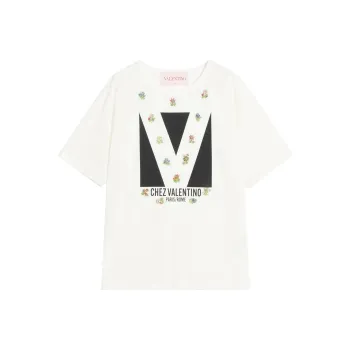 Valentino Logo Printed Crewneck T Shirt