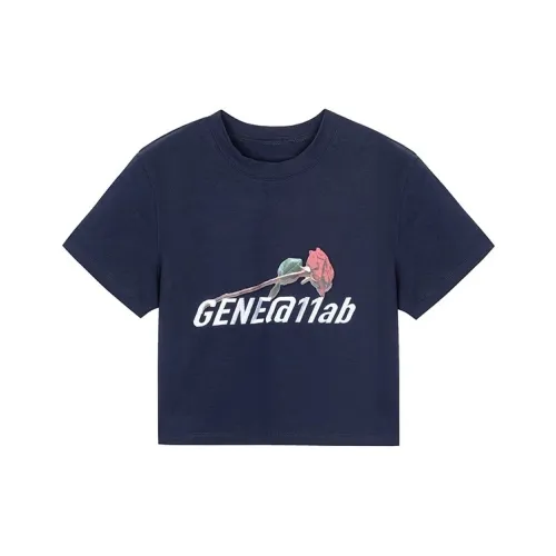 GENE@11AB Crop Tops Women's Dark Cyan
