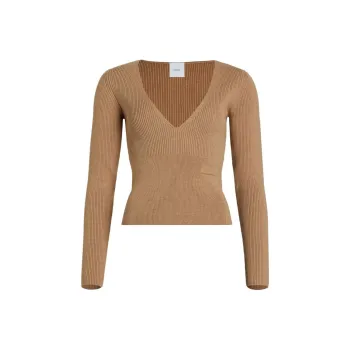 Patou V neck Ribbed Sweater