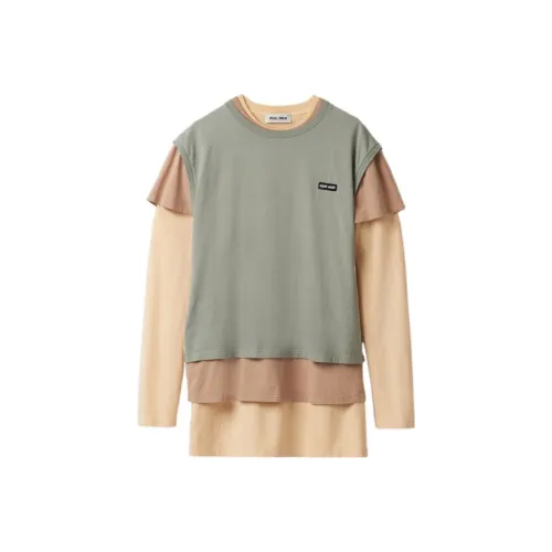 MIU MIU Drop Shoulder Sleeve T Shirt Women's Multicolor