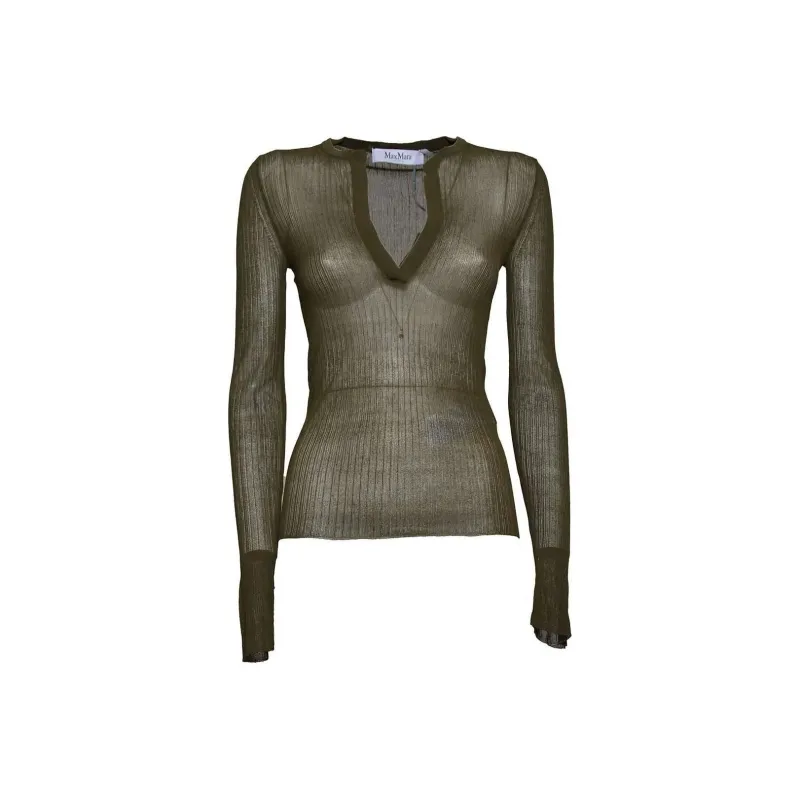 MaxMara V Neck Long Sleeved Top-0