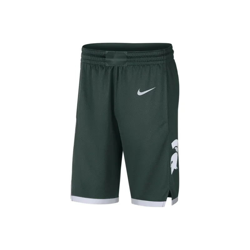 Nike College Dri FIT Michigan State Basketball Shorts Men's Professional Green/White-0