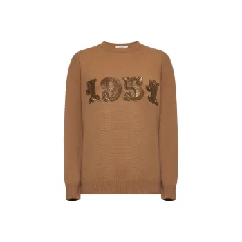 MaxMara Plata Logo Embellished Crewneck Jumper