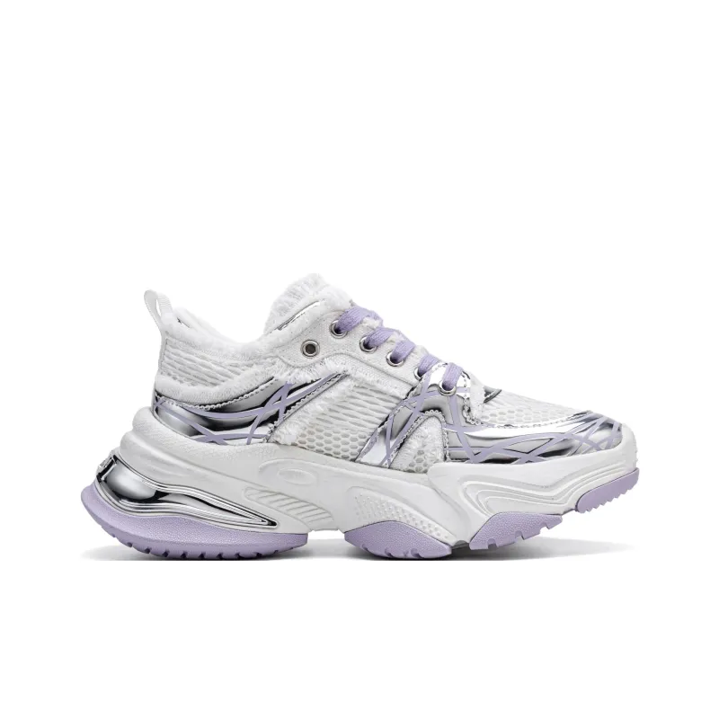 PMT Slip Resistant, Breathable, Lightweight, Height Increasing Low Top Chunky Sneakers Unisex White Black-25
