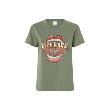 PINKO Lips Race Mouth Print T Shirt