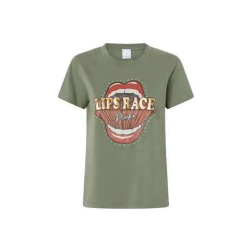 PINKO Lips Race Mouth Print T Shirt