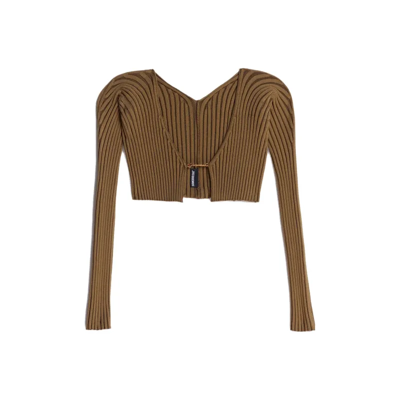 Jacquemus La Maille Pralu Micro Charm Logo Cardigan Pink-10