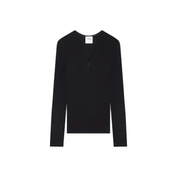COURREGES 90'S Zip Neck T Shirt