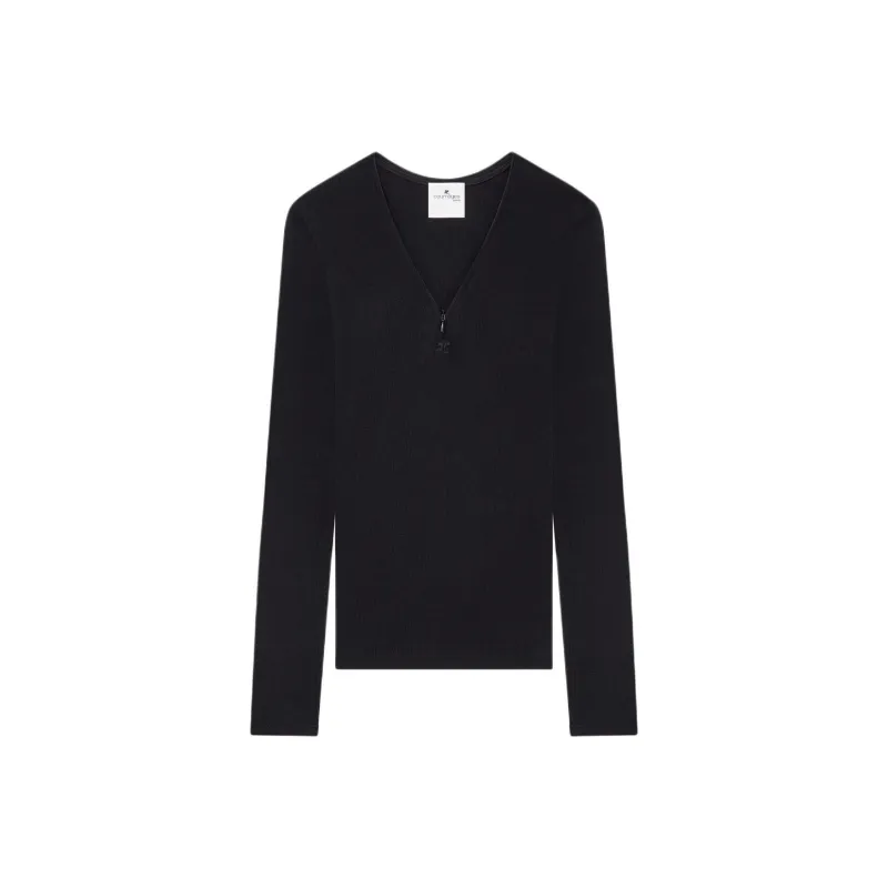COURREGES 90'S Zip Neck T Shirt-0