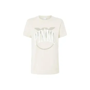 PINKO Star Logo And Birds Printed T Shirt