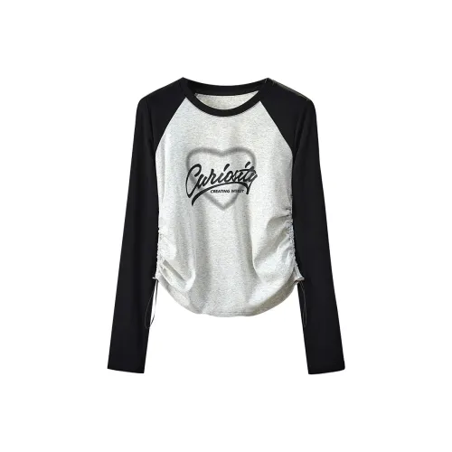 TOUCH T Shirt Women's Light Gray & Black