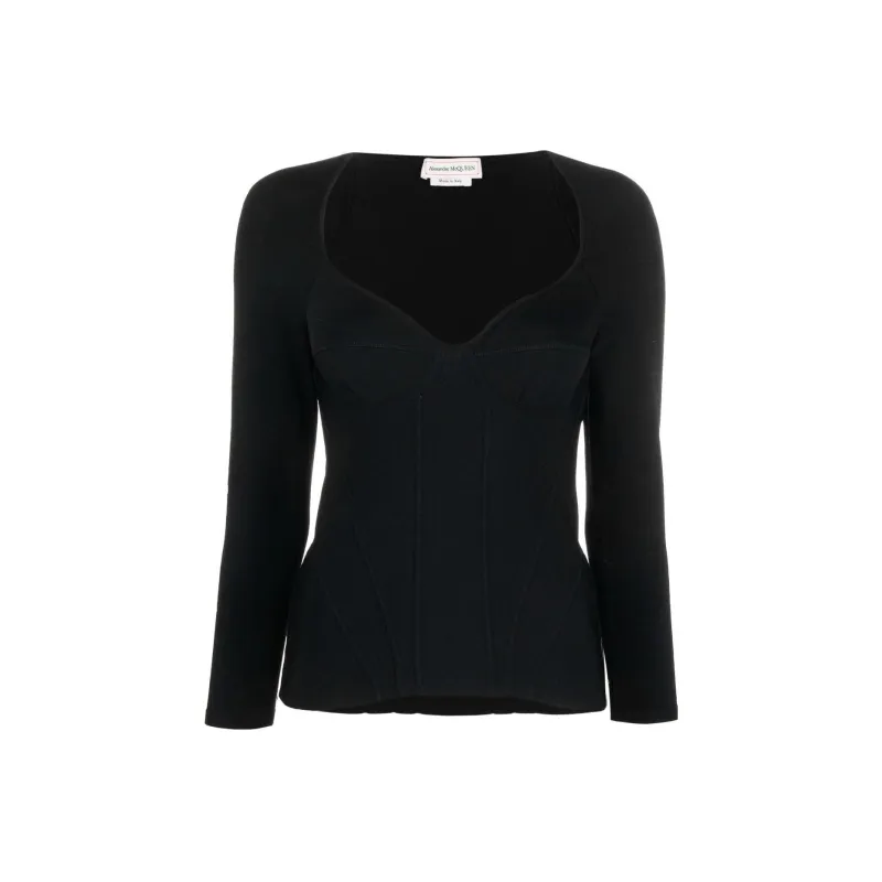 Alexander McQueen Long Sleeved Stretched Top-0