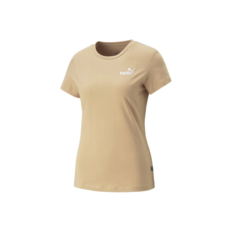 PUMA Essentials+ Embroidery Tee T Shirt Women's Khaki-0