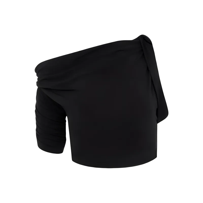 Jacquemus Drapeado Top 'Black'-0