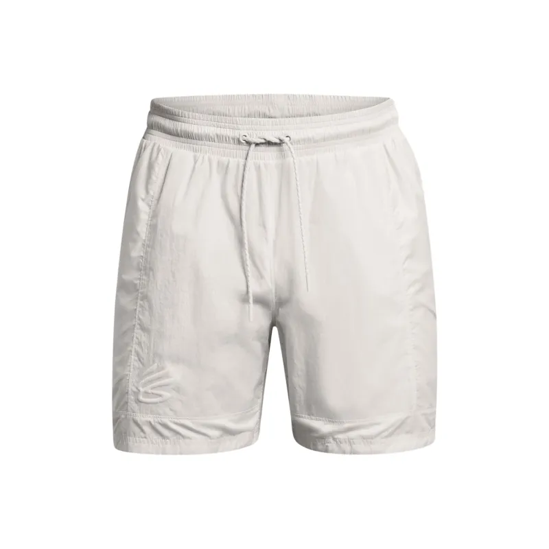 Under Armour Curry Woven Sports Shorts Men's White Gray-0
