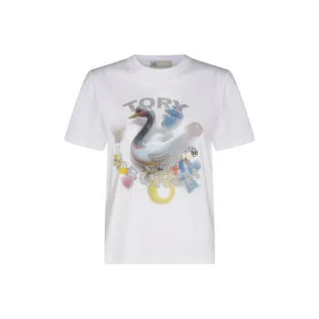 TORY BURCH Graphic Printed Crewneck T Shirt