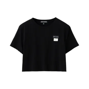 SOON FLOWER Summer Crop Top Women's Black