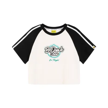 B.Duck Crop Tops Women's Black/White