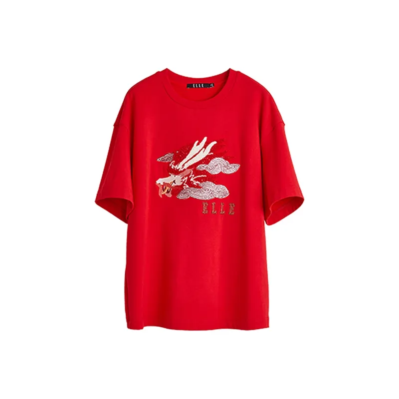 ELLE T Shirts Women's Red-0