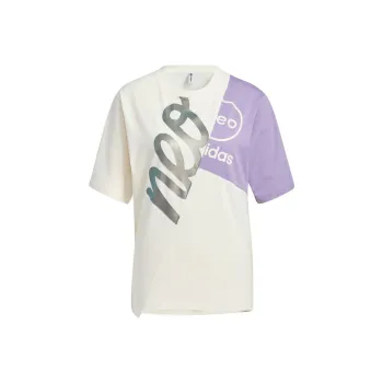 Adidas Neo Drop Shoulder Sleeve T Shirt Women's Purple White