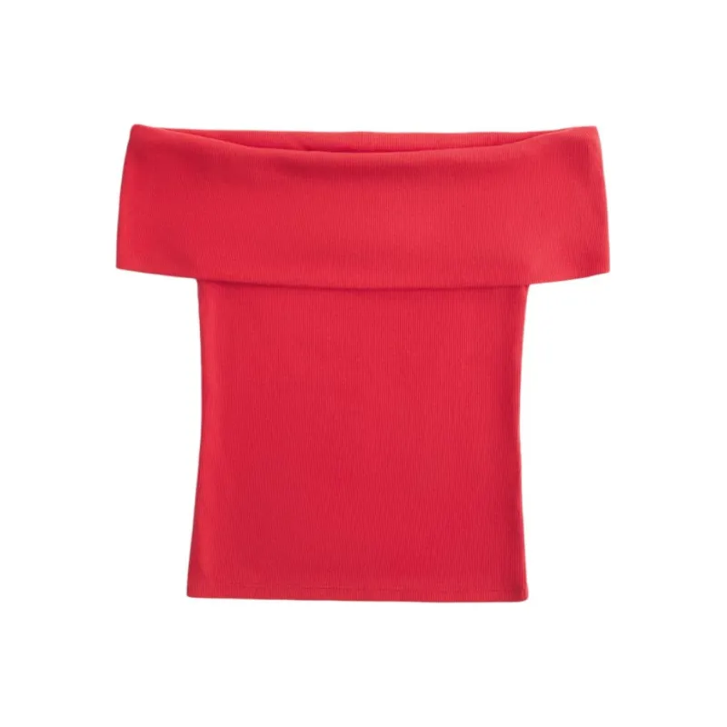 Hollister T Shirt Women's Cherry Red-0
